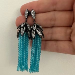 New Swarovski & Turquoise Crystal Dangle Earrings